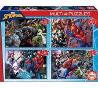 Educa 18102 Spider-Man Ultimate, Hombre araña, Marvel Multi 4 Puzzles 50+80+100+