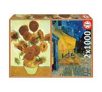 Educa 2 X Sunflowers And Terrace Coffee Night Puzzle 1000 Pieces