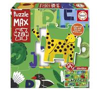 Educa - 28 Alphabet Puzzle Max with Large Pieces | Floor Mounting Puzzle | Learning Educational Toy | Ages 3+ (20492)