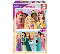Educa - 2x100 Disney Princess, 2 Cardboard Puzzles with 100 Pieces, Fun by Double Game, Approximate Measure of Each Puzzle: 40 x 28 cm, From 6 years old (19298)