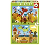 Educa 17151 Dragon and Knight Puzzle 2 x 48 Pieces for Children from 4 Years