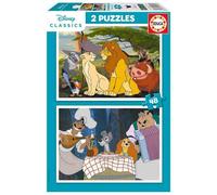 Educa 2x48 Pieces Disney Animals Lion King+lady And The Tramp Puzzle