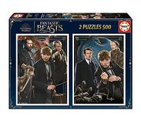 Educa - 2x500 Fantastic Beasts | 2 Puzzles of 500 Pieces each, Includes Glue Fix Puzzle to be able to paste it once finished | From 10 years (19492)