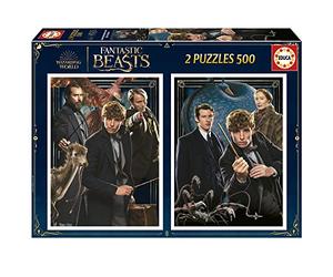 Educa - 2x500 Fantastic Beasts | 2 Puzzles of 500 Pieces each, Includes Glue Fix Puzzle to be able to paste it once finished | From 10 years (19492)