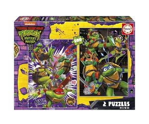Educa - 2x500 Piece Ninja Turtles Jigsaw Puzzle Pack for Kids & Adults | Leonardo, Donatello, Raphael & Michelangelo | Official | Ages 11+ (19916)
