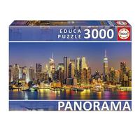 Educa - 3000 Piece Jigsaw Puzzle for Adults in Panoramic Format | New York Skyline Size: 144 x 68 cm Includes Lost Service for the Stock. From 14 Years (19948)