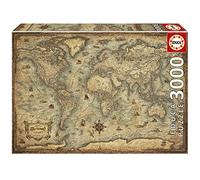 Educa World Map Puzzle 3000 Pieces Golden Kids