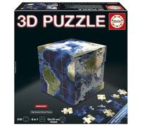 Educa - 3D World Map Cube Puzzle with 216 Pieces | 6 Rotating Puzzles | Geographic Learning Game | Ages 14+ (20712)