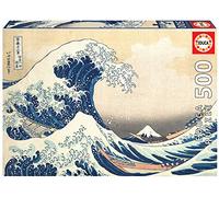 Educa - 500 Piece Jigsaw Puzzle for Adults | Great Wave of Kanagawa Includes Glue Fix Puzzle. Ages 11 (19002)