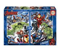 Educa - Avengers 2x100 Jigsaw Puzzles for Kids | Marvel Heroes Action Adventure | Develops Fine Motor and Creative Skills Great | Ages 6+ (19679)