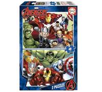 Educa - Avengers 2x48 Jigsaw Puzzles for Children | Marvel Heroes Action | Develops Fine Motor and Creative Skills for Children | Ages 6+ (15932)
