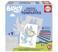 Educa - Bluey Creative Set | Draw Characters and Other Elements of The Bluey Series Using pre-Cut Cardboard templates. Creative Game from 3 4 5 6 Years (19886)