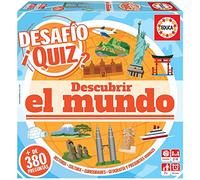 Educa 18218 Desafio Quiz - Descubrir El Mundo Family Board Game with 380 Questions from History, Traditions, Mountains, etc. from 6 Years, Assorted