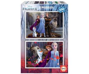 Educa Borrás- Puzzle, Assorted Colour 2 x 100 Piezas Assorted Frozen 2