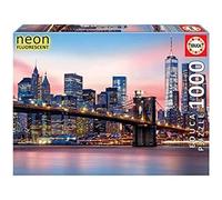 Educa - Brooklyn Neon Bridge - 1000 Piece Glow in the Dark Puzzle - Approx Assembled Time: 68 x 48 cm - Includes Fix Puzzle Tail for Hanging When Finished - +14 Years (19269)