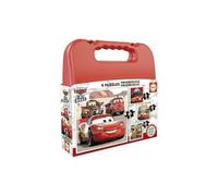 Educa - Cars Suitcase | Set of 4 Progressive Children's Puzzles from 12 to 25 Pieces. Approximately assembled size: 16 x 16 cm. Composed of Large Perfectly Finished Pieces. + 3 Years (19677)