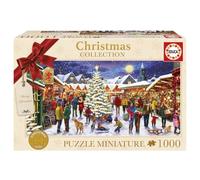 Educa - Christmas Market Panoramic Puzzle 1000 Pieces | Large Format Festive Scene with Perfect Interlocking for Adults | +14 (20664)