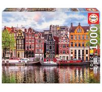 Educa - Dancing Houses, Amsterdam - 1000 Piece Jigsaw Puzzle - Puzzle Glue Inclu