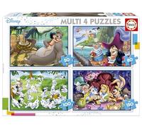 Educa - Disney Aladdin, The Jungle Book, Alice, Peter Pan Progressive Puzzle Set (18105)