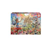 Educa - Fairies and Butterflies, Puzzle of 500 pieces, Measures approx: 48 x 34 cm, Includes Fix Puzzle to hang the puzzle once finished, Ages 10 and up (19247)