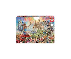 Educa - Fairies and Butterflies, Puzzle of 500 pieces, Measures approx: 48 x 34 cm, Includes Fix Puzzle to hang the puzzle once finished, Ages 10 and up (19247)