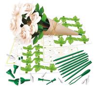 Educa Floral Art DIY Paper Flower Bouquet Kit - No Glue or Scissors Needed, Decorative Craft Set for Teens & Adults, Gift Idea (6 White Roses)
