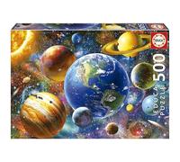 Educa Puzzel met 500 delen voor volwassenen, zonnestelsel, incl. lijm Fix puzzel