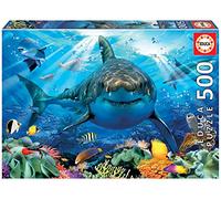 Educa - Great White Shark 500-Piece Jigsaw Puzzle for Adults | Thrilling Ocean Wildlife Art Scene | Ages 11+ (18478)