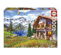 Educa Hogar en Los 19568, Chalet, 4000 Piece Adults and Children from 14 Years, Alps Idyll, Landscape Puzzle, Various, 26 x 18 cm
