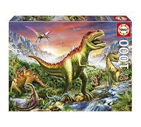 Educa - Jurassic Forest | 1000 piece jigsaw puzzle. Measures: 68 x 48 cm. Includes Fix Puzzle Tail for hanging Once the assembly is complete. Ages 14+ (19560)