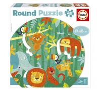 Round 28-Piece Puzzle, The Jungle - EDUCA green