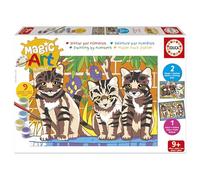 Educa - Magic Art Number Numbers Kittens and Puppies | Magic Art Number | Crafts for Children | Recommended for Boys and Girls from 9 10 11 Years (20299)