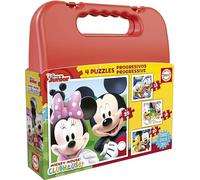 Educa - Mickey Mouse Clubhouse Progressive Puzzles Case | 4 Puzzles 12+16+20+25 Pieces | Ages 3+ (16505)