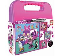 Educa - Minnie & Happy Helpers Progressive Puzzles Case | 4 Puzzles 12+16+20+25 | Ages 3+ (17638)