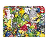 Educa - Parrots | 500 piece puzzle measures: 48 x 34 cm Includes Fix Puzzle Tail to hang Once assembly is completed. Ages 11+ (19547)