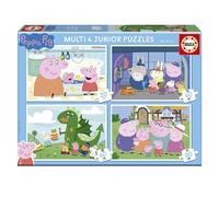 Educa - Peppa Pig | Set of 4 progressive children's puzzles from 20 to 80 pieces. Approximate dimensions when assembled: 28 x 20 cm. Great pieces perfectly made. +4 years (20329)