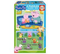Educa - Peppa Pig | Set of 2 Children's Wooden Jigsaw Puzzles with 25 Pieces Each Measures 26 x 18 cm. Recommended for ages 4 and up (20324)