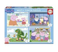 Educa - Peppa Pig | Set of 4 progressive children's puzzles from 20 to 80 pieces. Approximate dimensions when assembled: 28 x 20 cm. Great pieces perfectly made. +4 years (20329)