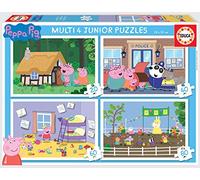 Educa - Peppa Pig. Set of 4 progressive children's puzzles from 20 to 80 pieces. Approximate measure once assembled: 28 x 20 cm. Composed of large pieces perfectly finished. +4 years (18645)