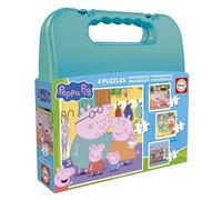 Educa - Peppa Pig | Set of 4 Progressive Puzzles for Kids 6-12 Pieces Presented in a Great Suitcase | Approximate Size: 16 x 16cm. Recommended for 3 Years (20328)