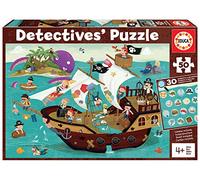 Educa - Pirate Detectives, 50 Piece Children's Puzzle, Mount It and Search for Hidden Objects, 4 Years (18896)