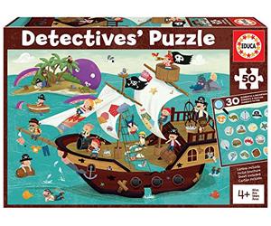 Educa - Pirate Detectives, 50 Piece Children's Puzzle, Mount It and Search for Hidden Objects, 4 Years (18896)