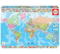 Educa Political World Map 1500-Piece Puzzle - Glue Included | 33.5 x 23.5 in | A