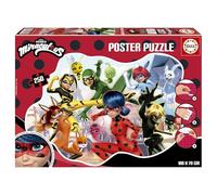 Educa - Poster Child Puzzle of 250 pieces with a special external shape and large dimensions: 100 x 70 cm | Ladybug. Contains glue Fix Puzzle (19970)