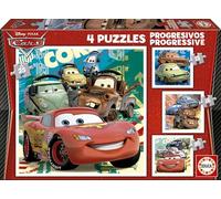 Educa - Progressive Cars 2 Puzzles with 12+16+20+25 Pieces | Pixar Character | Educational Learning Toy | Ages 3+ (14942)