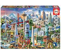 Educa Borrás - Jigsaw Puzzle - Landmark America (17670) - 1500 Pieces - Symbols of North America