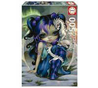 Educa - Puzzle of 500 Pieces for Adults | Fairy and Dragon. Measurements: 34 x 48 cm. Includes the puzzle glue FixPuzzle. For 11 years (19906)