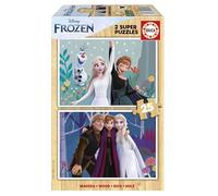 Educa - Set of 2 wooden puzzles, each with 25 pieces | Queen of the Snow Dimensions: 26 x 18 cm. Recommended for children from 4 years (19959)