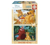 Educa - Set of 2 wooden puzzles, each with 25 pieces | The Lion King. Dimensions: 26 x 18 cm. Recommended for children from 4 years (19960)