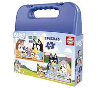 Educa - Set of Two 48 Bluey Characters Puzzles | Presented in a magnificent suitcase to keep them We recommend from 5 6 7 8 years old (19831)